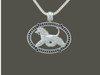 Frame Oval Beaded With Afghan Hound Pendant