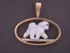 Frame Oval W Bichon Pendant