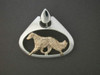 Frame Tear Drop Flat With Borzoi Pendant