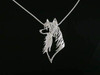 Chinese Crested Head Cutout Lrg L Silver Pendant