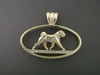 Chinese Shar-Pei Frame Oval Diamond Pendant