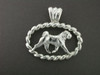 Frame Spiral With Chinese Shar-Pei Silver Pendant