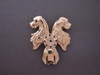 Rosette W Dbl Cocker Spaniel Head L & R Pendant