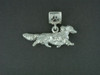 Dachshund Full Body W Cube Silver Pendant