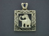 Frame Antique Square With Dachshund Pendant