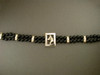 Bracelet Stone Black Pearl Rectangular Frame With Doberman