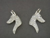 Doberman Earrings With Diamond Pave