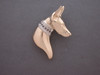 Doberman Head Long Neck Lrg R (Slerp) W Diamond Collar Pendant