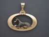 Frame Oval Antique With Doberman Pendant