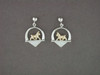 Earrings Triangle Circular Pedestal With French Bulldog