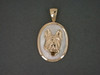 Frame Oval Bezel Mother Of Pearl W French Bulldog Pendant