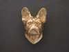 Front view French Bulldog pendant in 14k yellow gold