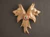 Rosette W Dbl German Shepherd Head M L & R Pendant