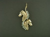 Frame Snake W Diamond Irish Setter Heads Pendant