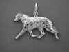 Irish Wolf Hound Full Body Gaiting Silver Pendant