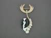 Frame Snake Broach With Japanese Chin Pendant