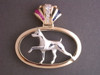 Frame Oval W Crown Bail 2 Miniature Pinscher Pendant