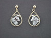 Earrings Tear Drop With Papillon