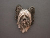 Skye Terrier Head Front View Sm W Masking Silver Pendant