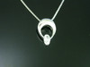 Frame Half Moon W Oval Diamond Custom Pendant