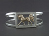 Bracelet Cuff Dbl Bar With Arabian Horse