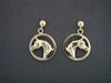 Earrings Round Sm Cir With Arabian Horse