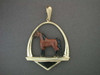 Frame Arc Triangle Pedestal With Arabian Horse Enamel Finish Pendant