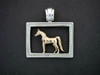 Frame Rectangular Beaded Lrg With Arabian Horse Pendant