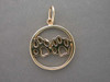 14K DOUBLE PAW PENDANT IN CIRCULAR FRAME