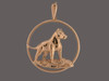 Frame Circle Round Rim With Amstaff  On Rock Pendant