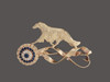 Rosette With Borzoi Gaiting Pendant