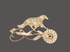 Rosette With Borzoi Gaiting Pendant