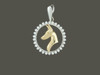 Frame Circle 3 Prong With Doberman Pendant