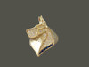 Great Dne Ring Cutout Solid With Diamonds Pendant