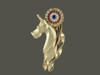 Rosette Top Prong With Great Dane Lone Neck  Pendant
