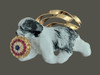 Rosette With Polish Lowland Sheepdog Pendant
