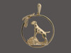 Frame Circle With Vizslaon Rock  Pendant