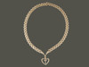 Necklace Antique Half Link Heart And Cross Pendant