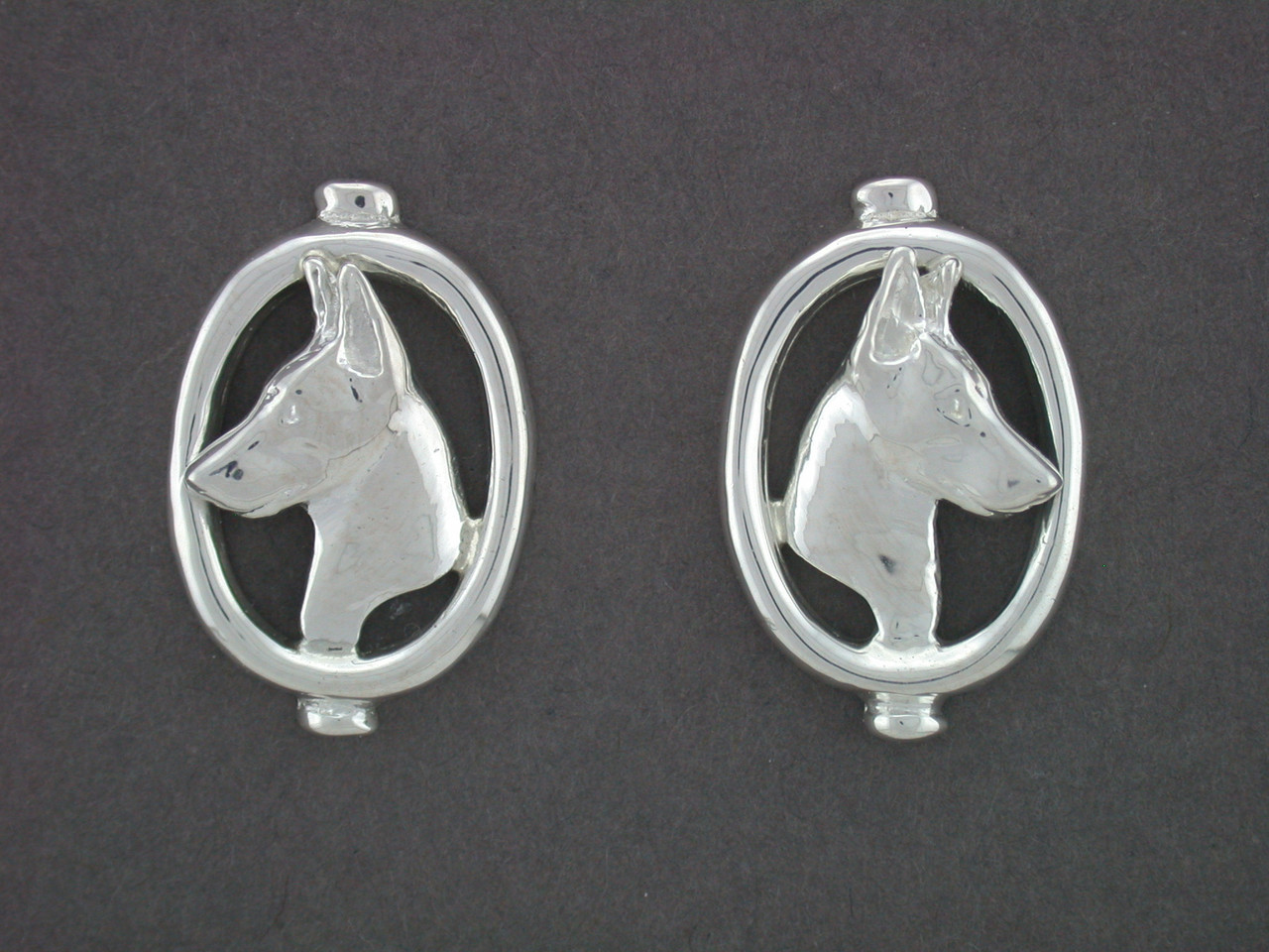 Earrings Oval With Belgian Malinois