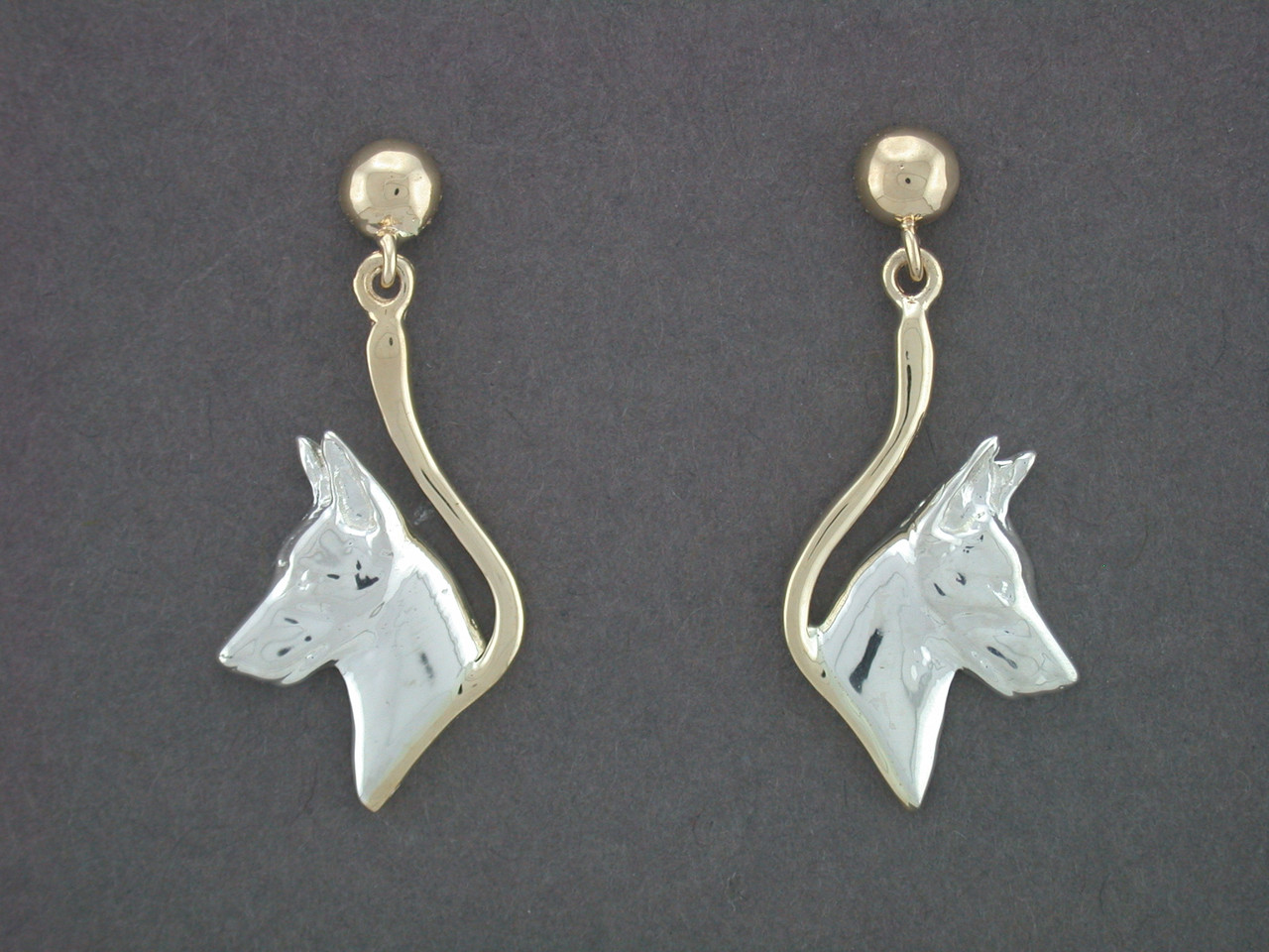 Earrings Snake Frame With Belgian Malinois