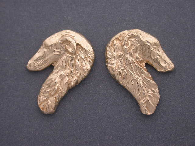 Borzoi Earrings Head Tiny L & R