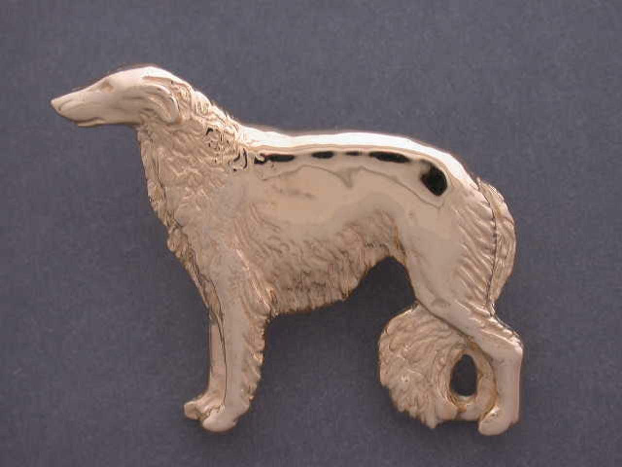 Borzoi Full Body Stacked L Pendant