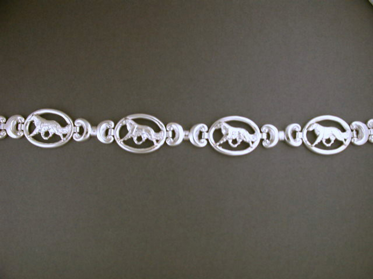 Bracelet Antique Bone Link With Borzoi
