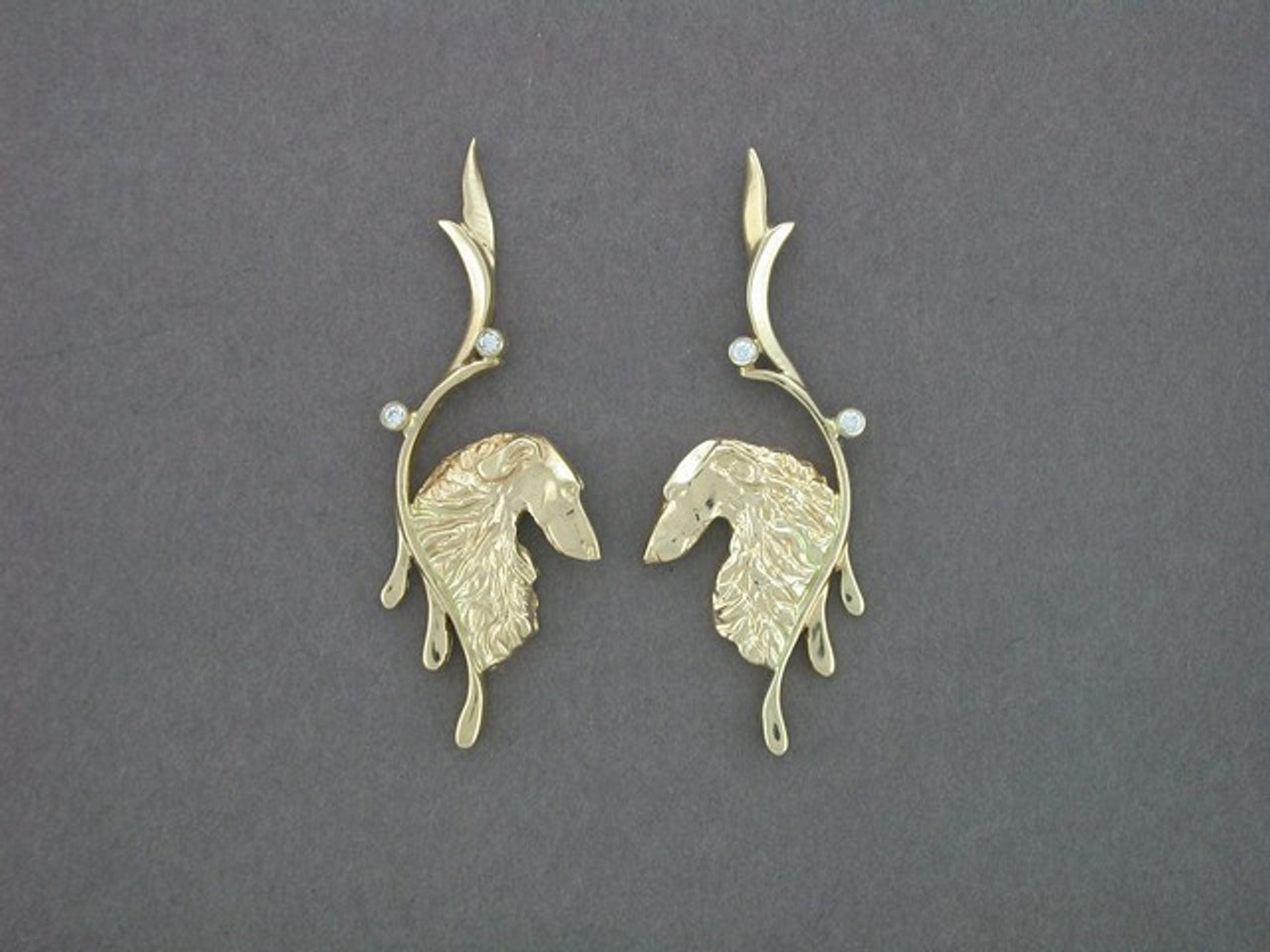 Earrings Drip Frame With Borzoi