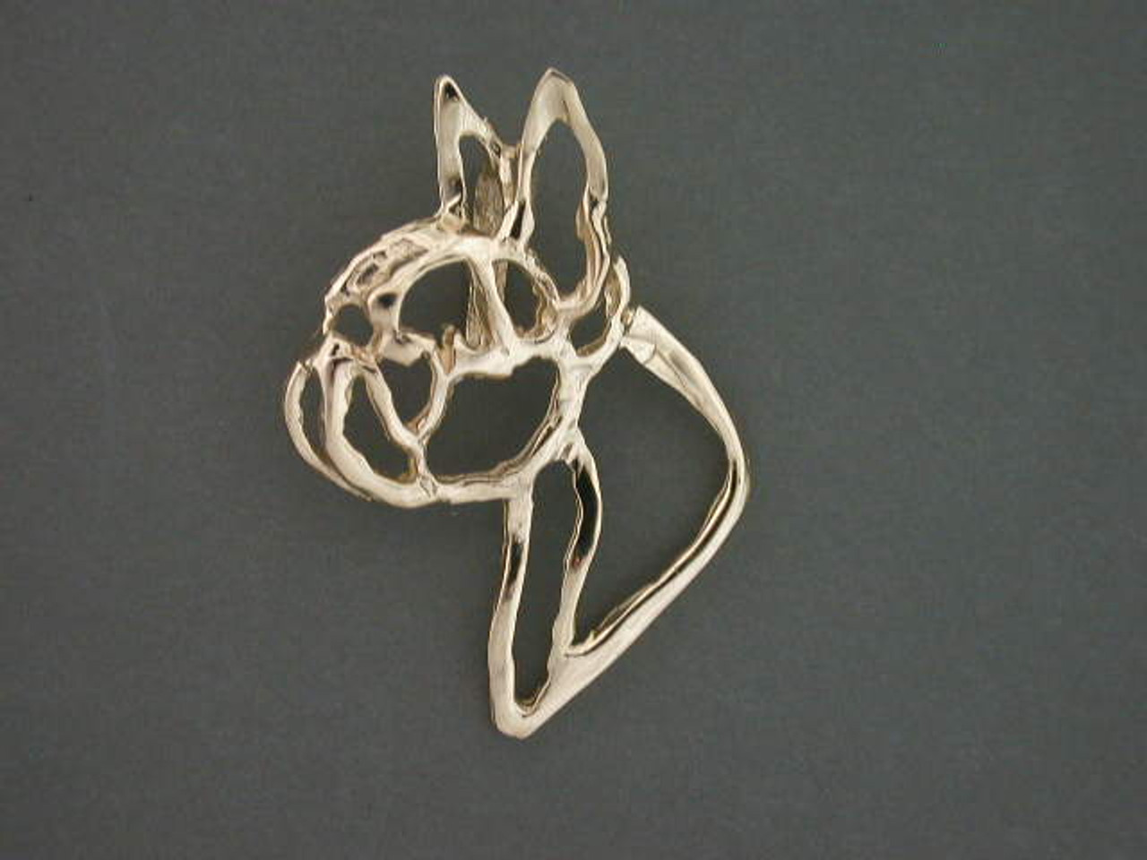 Boston Terrier Head Cutout Med L Pendant