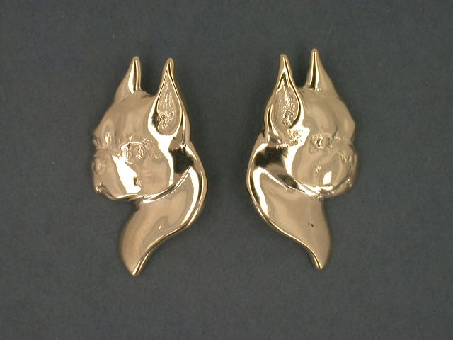 Boston Terrier Head Dbl L & R Earrings
