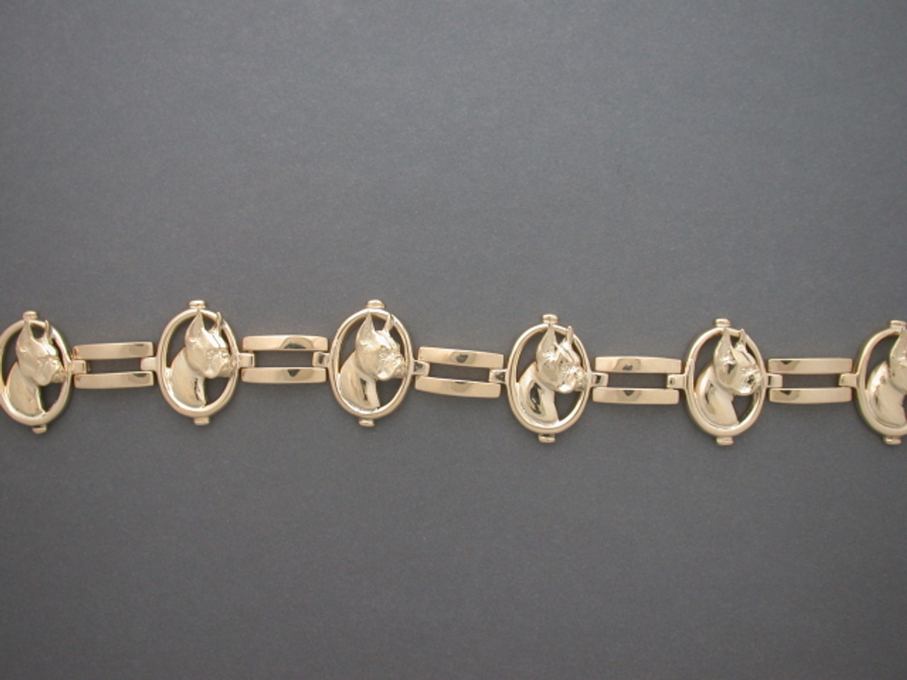 Bracelet Oval Link With Boxer And Boston