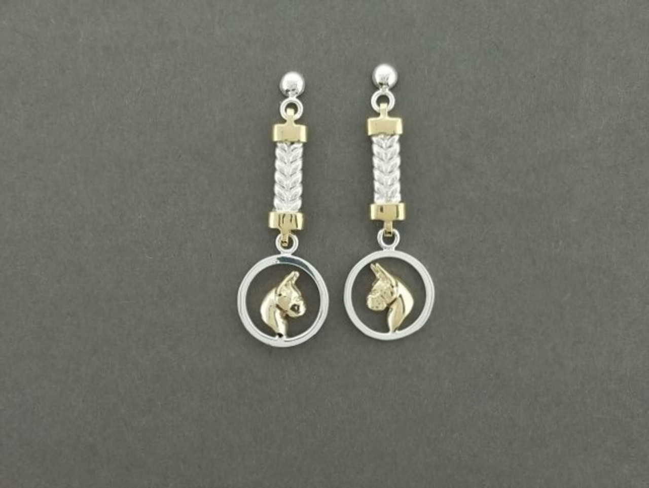 Earrings Double Rope Twisted And End Cap With Boxers