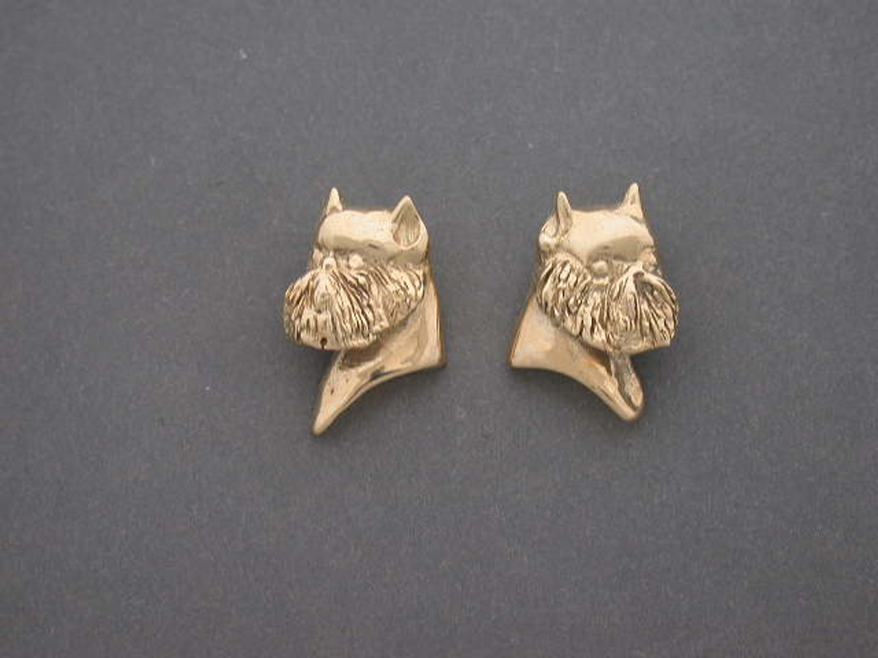 Brussels Griffon Earrings Rough L & R