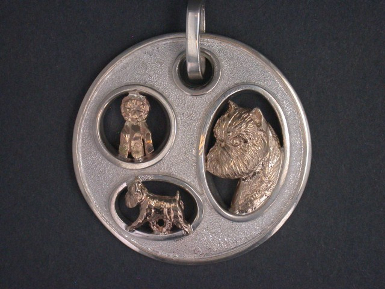 Frame Round 3 Circle Lrg W Brussels Griffon. Pendant